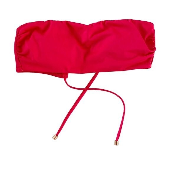 Victoria's Secret Bright Pink Bandeau Strapy Back Removable Cups S - Picture 2 of 9